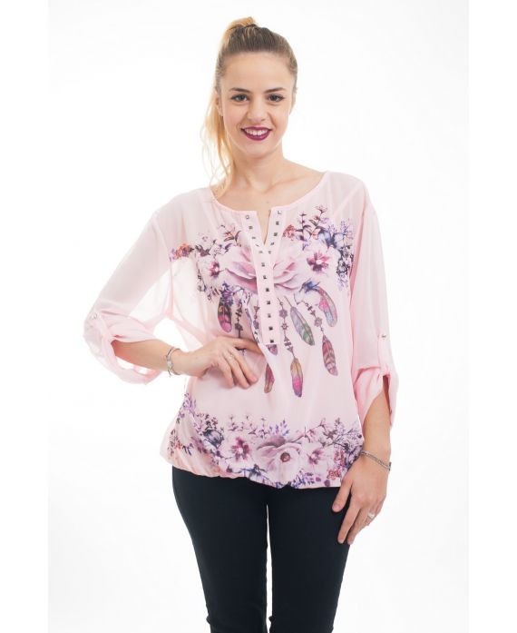 TUNIC 2 PIECES PRINTED 5036 PINK