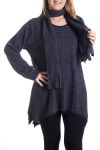 GROßE PULLOVER-TUNIKA + SCHAL 4297 WEIß