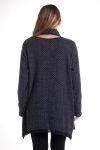 GRANDE TAILLE PULL TUNIQUE + ECHARPE 4297 GRIS