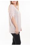 GROTE MAAT T-SHIRT STAR PAILLETTEN 5058 ROSE