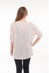 GROTE MAAT T-SHIRT STAR PAILLETTEN 5058 ROSE