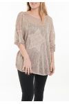 GROTE MAAT T-SHIRT EMPIECEMENT KANT 5060 TAUPE