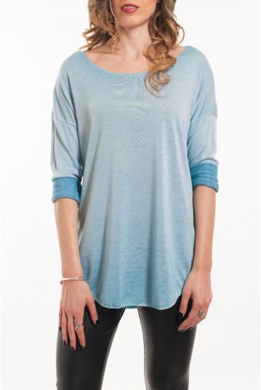 T-SHIRT DETTAGLIO ARGENTE 5052 BLU