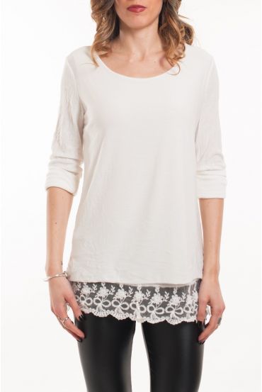 T-SHIRT LACE OVERLAY 5051 WIT