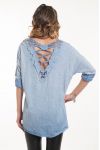 T-SHIRT DOS GUIPURE 5047 BLAU