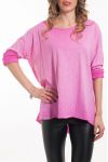 T-SHIRT RETRO IN PIZZO 5047 FUSHIA