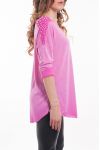 T-SHIRT EPAULES PERLES 5046 FUSHIA