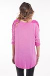 T-SHIRT HOMBROS PERLAS 5046 FUSHIA