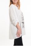 GRANDE TAILLE T-SHIRT FLOCAGE 5079 BLANC