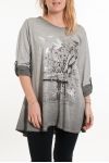 DI GRANDI DIMENSIONI T-SHIRT AFFOLLANO 5079 GRIGIO