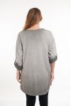 GRANDE TAILLE T-SHIRT FLOCAGE 5079 GRIS