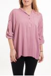 GROOT FORMAAT BLOUSE MOUWEN AFGEDRUKT 5080 ROSE