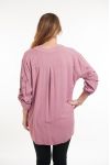 GROOT FORMAAT BLOUSE MOUWEN AFGEDRUKT 5080 ROSE