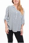 GRANDE TAILLE CHEMISIER A POIS 5081 BLANC