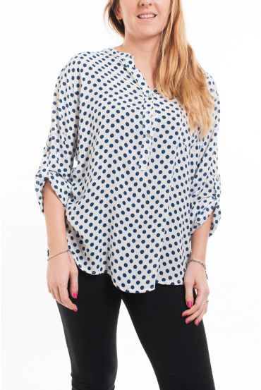 GROOT FORMAAT BLOUSE EEN ERWT-5081-WIT