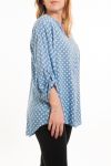 LARGE SIZE BLOUSE A PEA-5081 BLUE