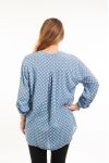 GROOT FORMAAT BLOUSE EEN ERWT-5081 BLAUW