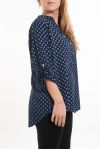 GROOT FORMAAT BLOUSE EEN ERWT-5081 ZWART