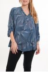 GROOT FORMAAT BLOUSE PRINTS 5082 BLAUW