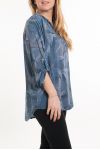 GROOT FORMAAT BLOUSE PRINTS 5082 BLAUW