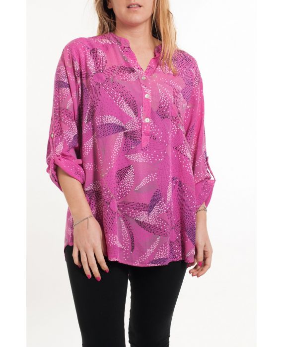 GROOT FORMAAT BLOUSE PRINTS 5082 FUSHIA