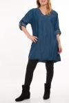 GRANDE TAILLE TUNIQUE EFFET JEANS PAILLETTES 5092 BLEU FONCE