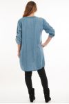 LARGE SIZE TUNIC EFFECT JEANS SEQUINS 5092 BLUE