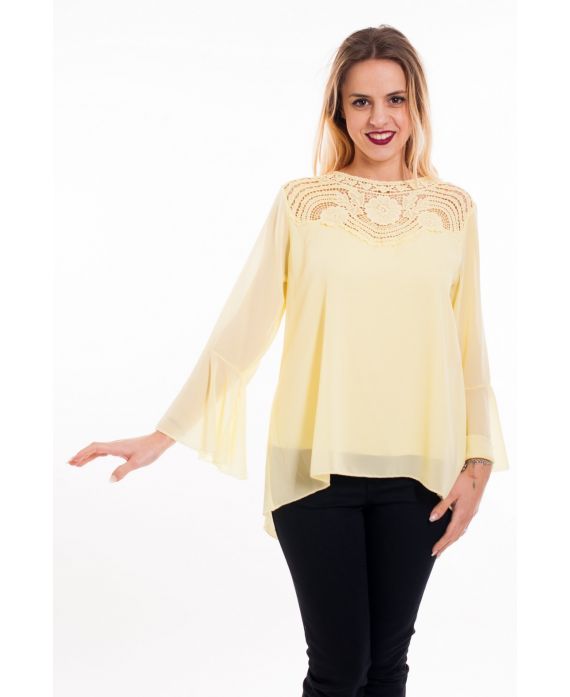 BLOUSE DENTELLE 5088 JAUNE