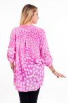 BLUSE GEDRUCKT PAILLETTEN 5091 FUSHIA