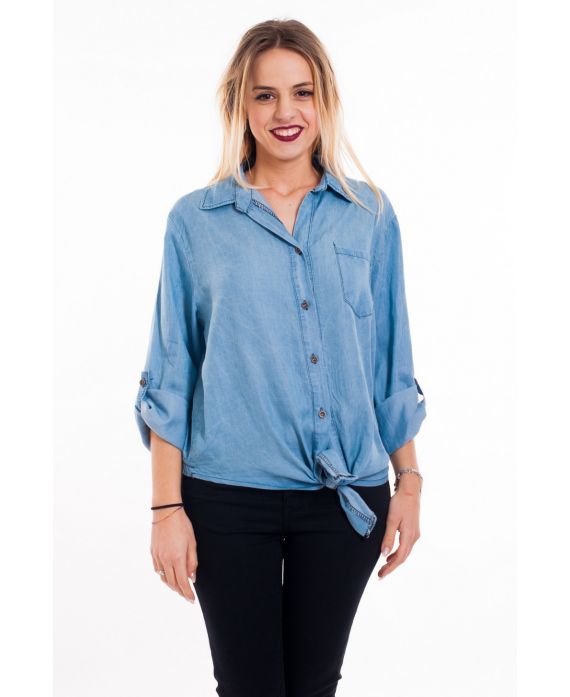 CAMICETTA EFFETTO JEANS 5093 LUCE BLU