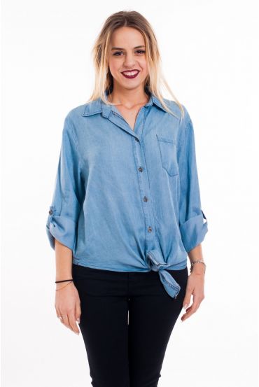 BLUSE-EFFEKT JEANS 5093 HELLBLAU