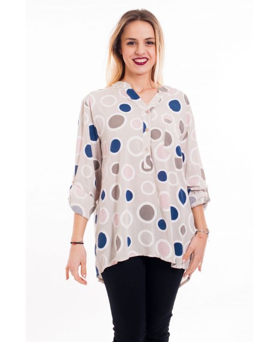 BLUSA STAMPA 5090 BEIGE