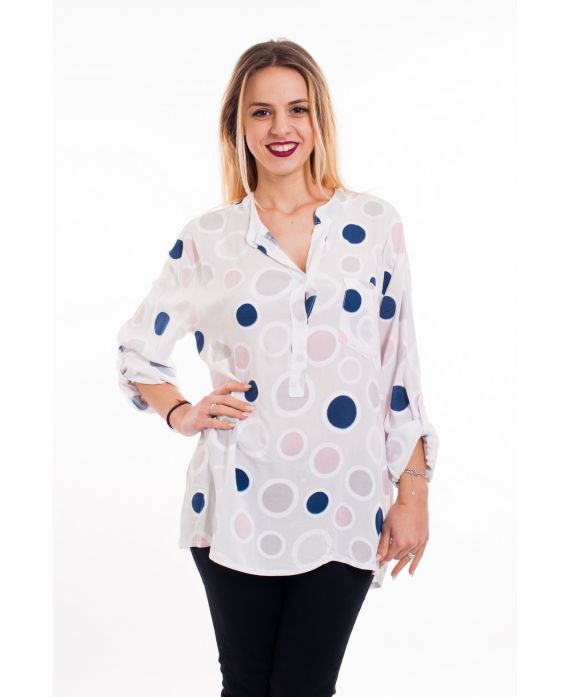 BLUSE DRUCKT 5090 WEIß