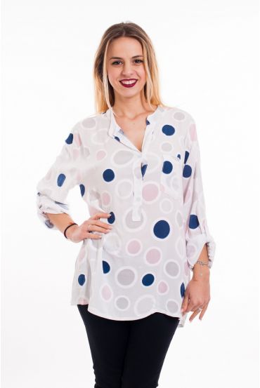 BLUSE DRUCKT 5090 WEIß