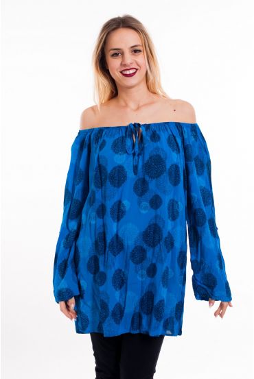 TUNIC PRINTED SHOULDERS DENUDEES 6003 ROYAL