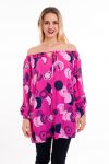 TUNIC PRINTED SHOULDERS DENUDEES 5098 FUSHIA