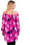 TUNIC PRINTED SHOULDERS DENUDEES 5098 FUSHIA