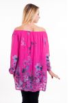 TUNIC PRINTED SHOULDERS DENUDEES 5097 FUSHIA