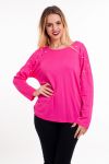 T-SHIRT PERLES DOS OUVERT 6011 FUSHIA