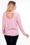 T-SHIRT PERLES DOS OUVERT 6011 ROSE