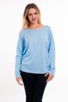 T-SHIRT PERLES DOS OUVERT 6011 BLEU AZUR