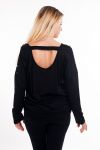 T-SHIRT PERLES DOS OUVERT 6011 NOIR