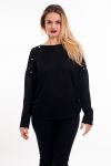 T-SHIRT KRALEN OPEN RUG 6011 ZWART