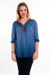 HALS T-SHIRT FANTASIE 6004 BLAUW