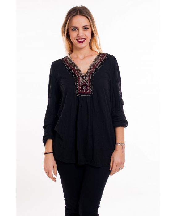 NECK T-SHIRT FANTASIA 6004 NERO