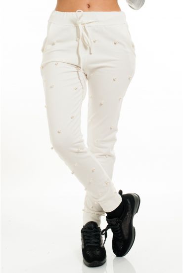 PANTALON PERLES 5087 BLANC