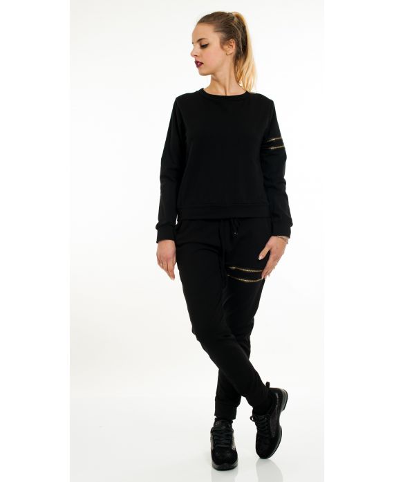 CONJUNTO DE SUDADERA + PANTALÓN 5085 NEGRO