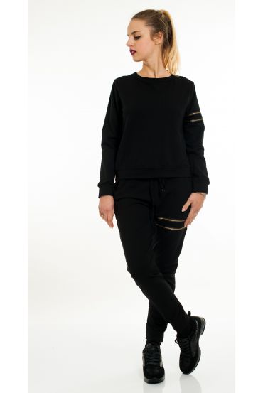 CONJUNTO DE SUDADERA + PANTALÓN 5085 NEGRO