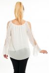 BLOUSE MANCHES PERLES 5069 BLANC