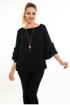 BLOUSE + JUWEEL 5068 ZWART